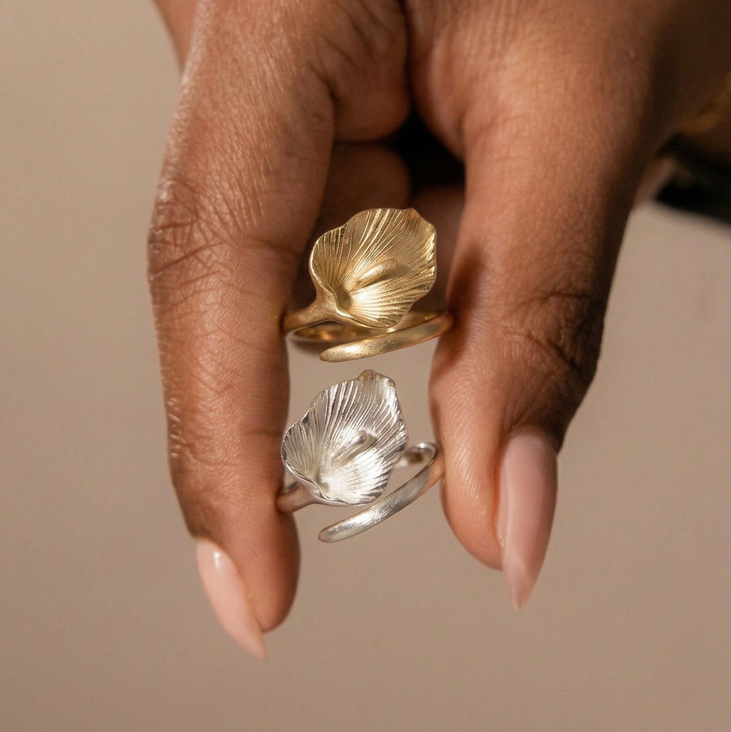 Matte Open Size Calla Lily Ring