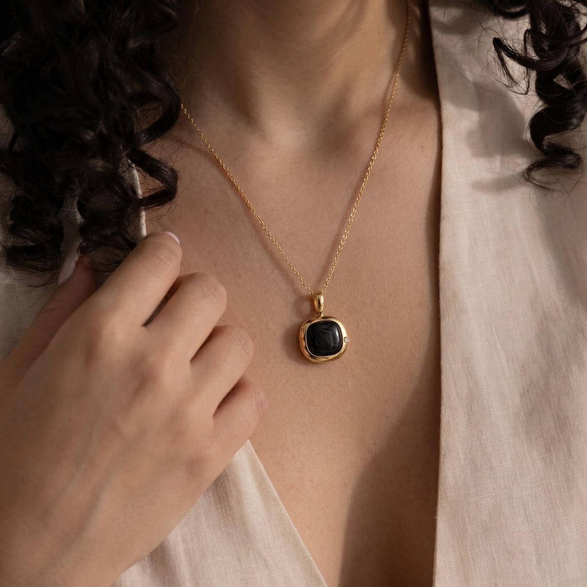 Capricorn Birthstone Necklace, Reversible