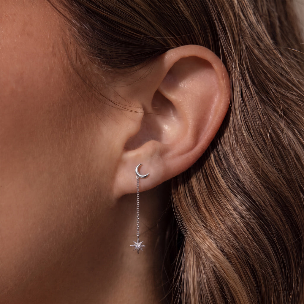 Moon & Star Mismatched Earrings