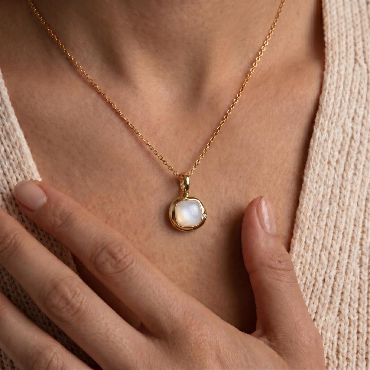 Aquarius Birthstone Necklace, Reversible