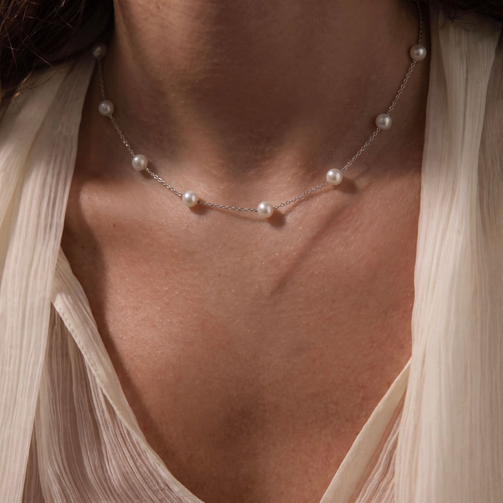 Pearl Station Necklace