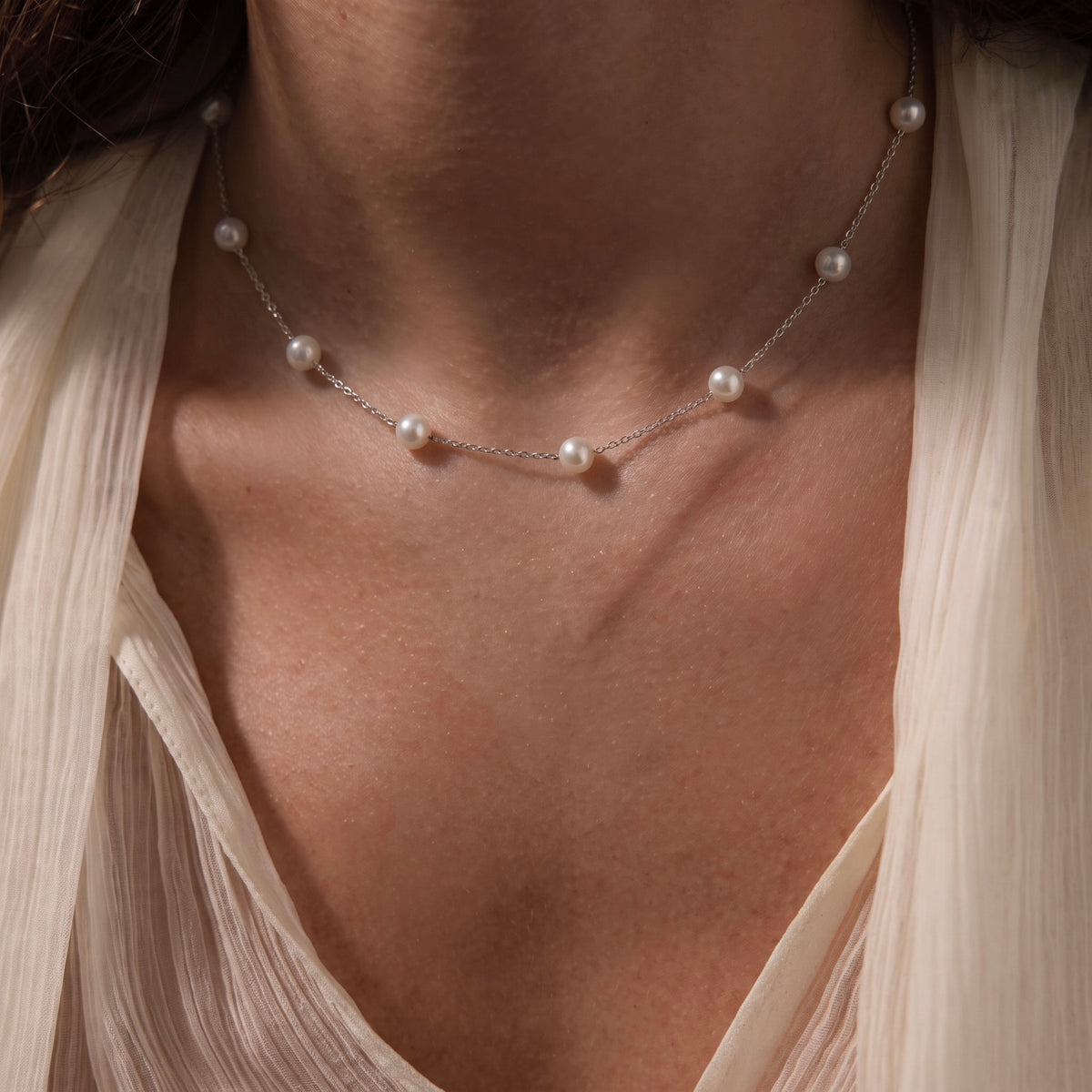 Pearl Station Necklace