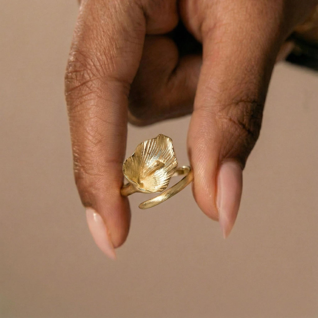 Matte Open Size Calla Lily Ring