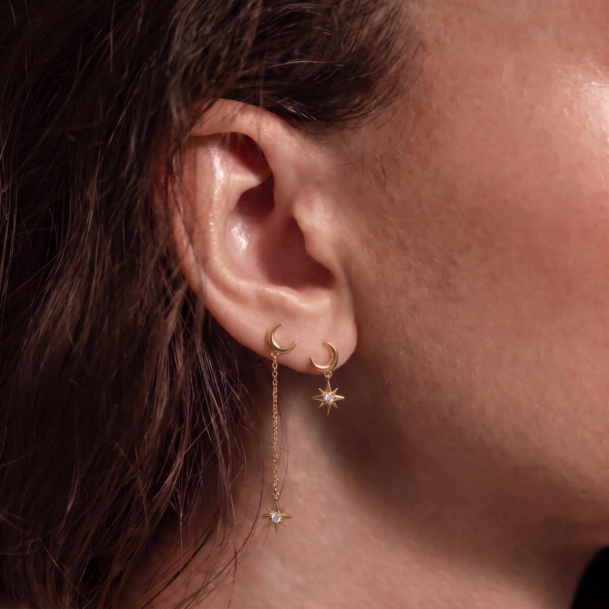 Moon & Star Mismatched Earrings