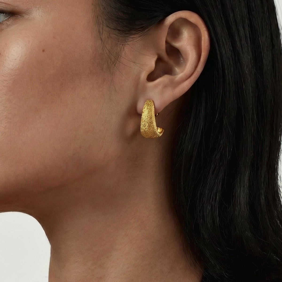 Ceramic Texture Half Hoop Earrings