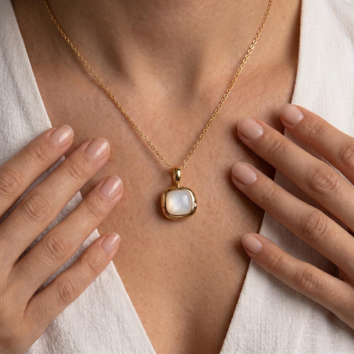Aquarius Birthstone Necklace, Reversible