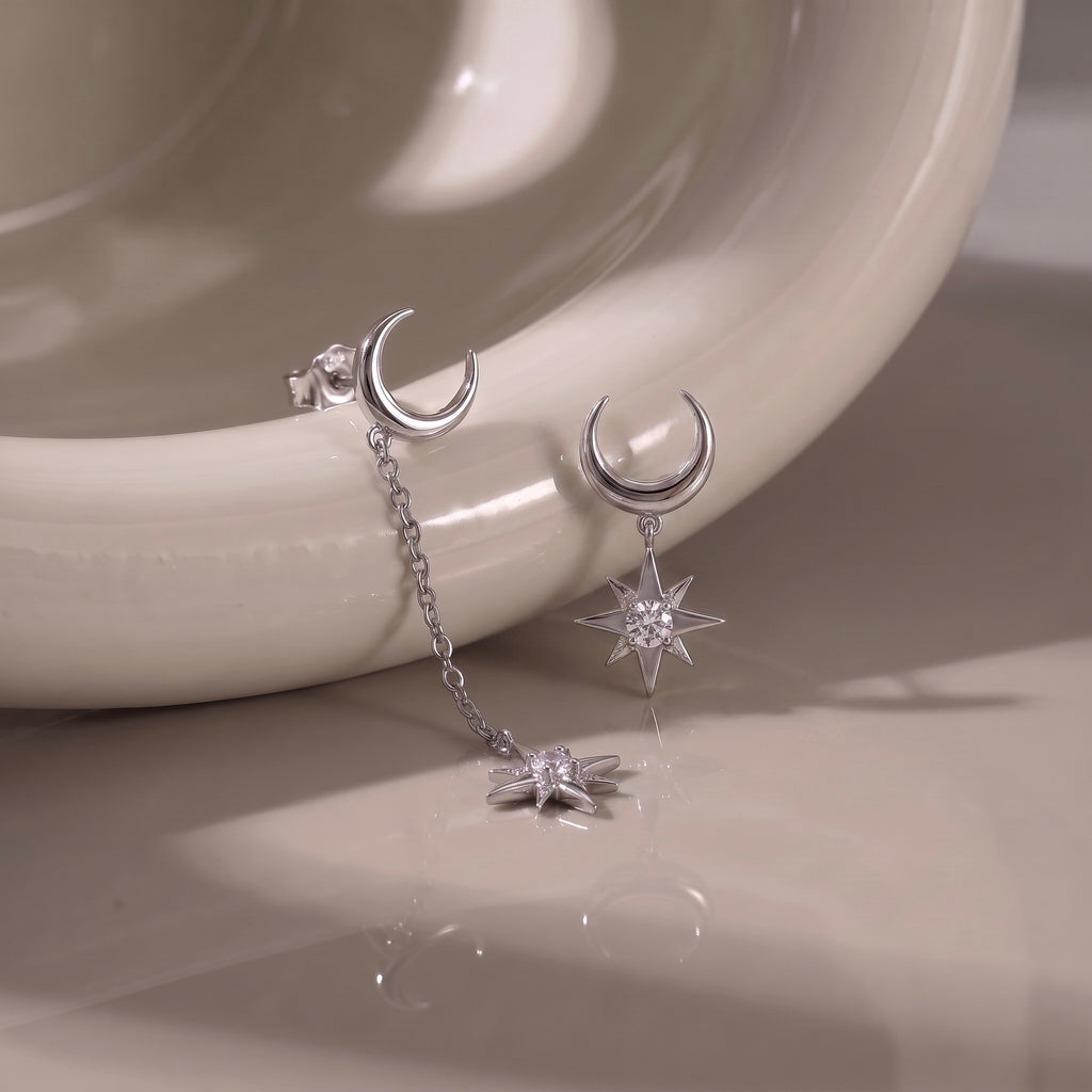 Moon & Star Mismatched Earrings