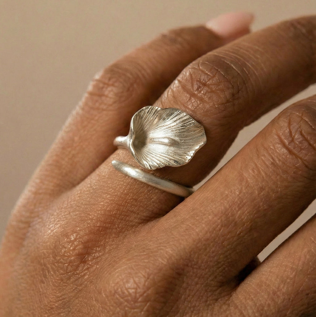 Matte Open Size Calla Lily Ring