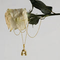 Initial Necklace with Detachable Charm