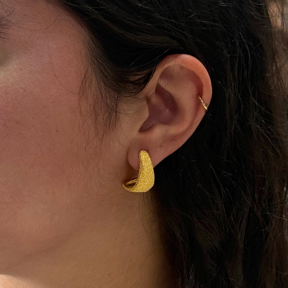 Ceramic Texture Half Hoop Earrings