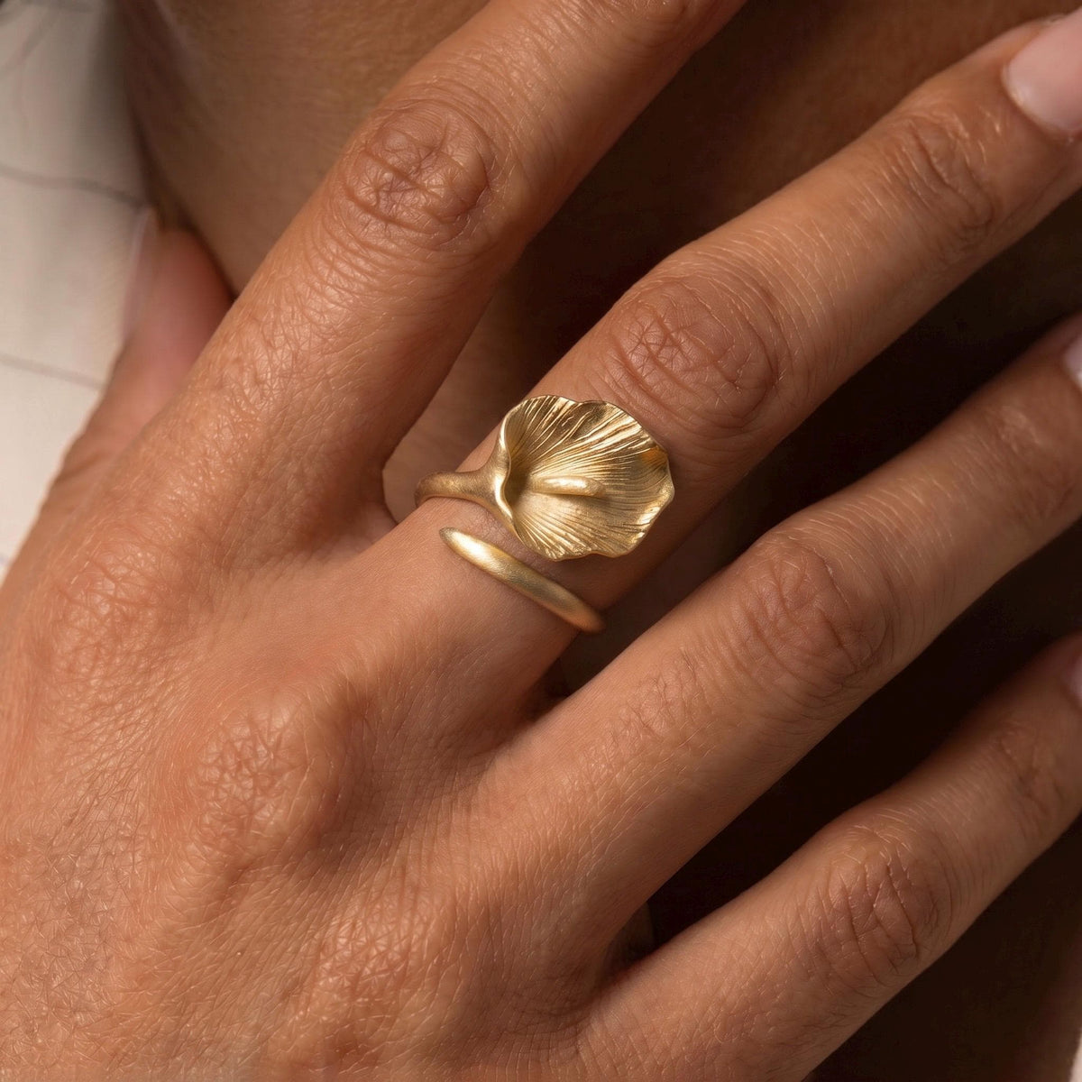 Matte Open Size Calla Lily Ring