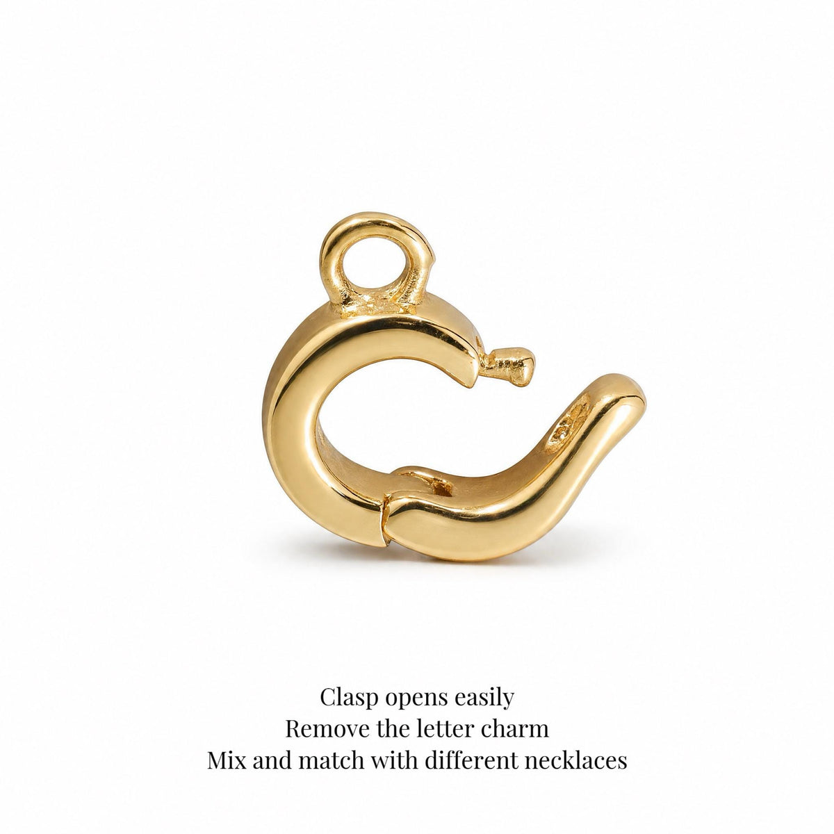 Initial Necklace with Detachable Charm