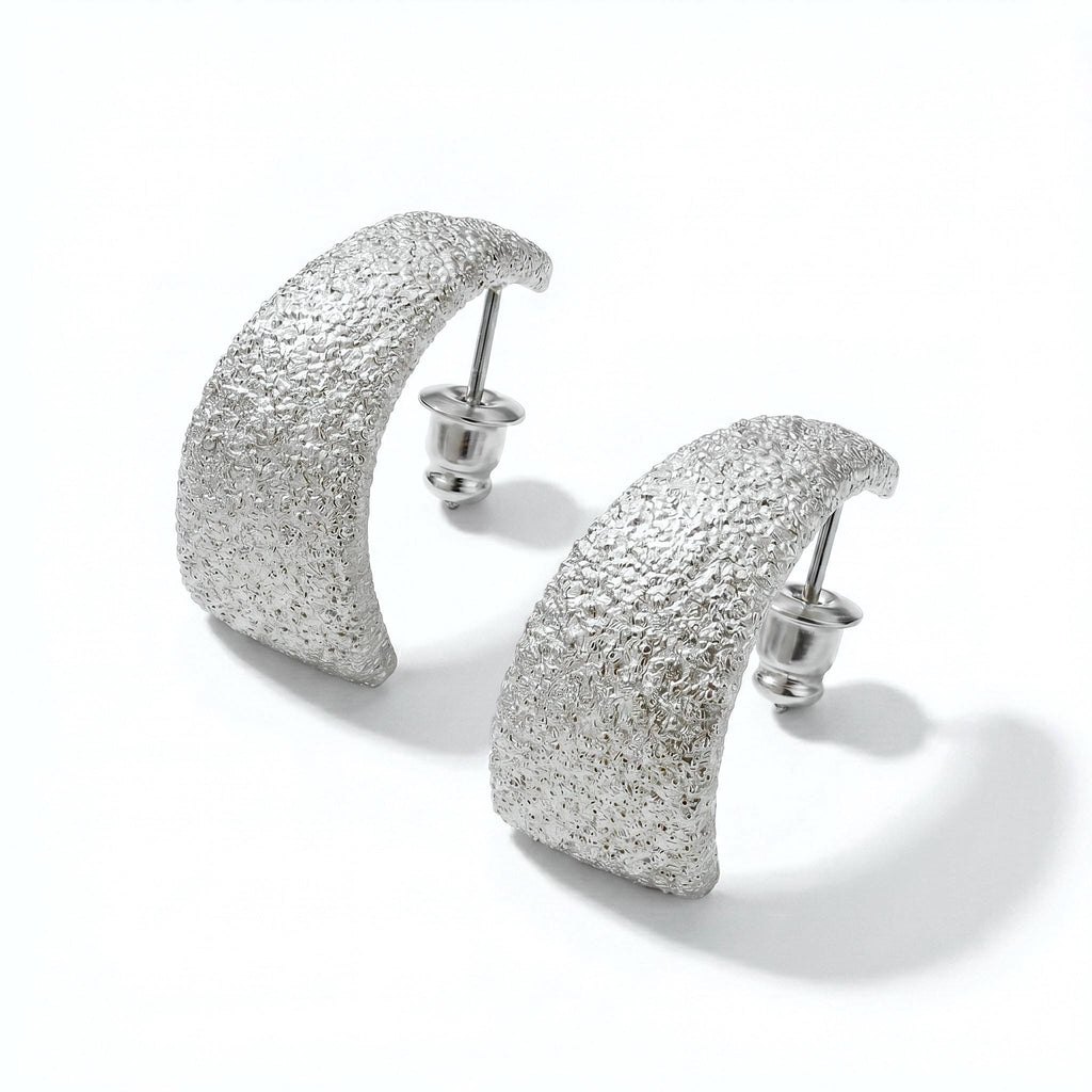 Ceramic Texture Half Hoop Earrings