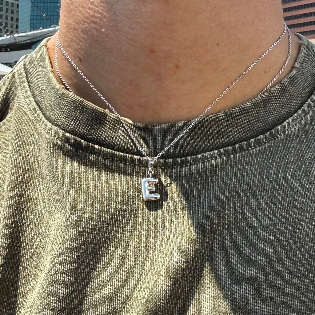 Initial Necklace with Detachable Charm