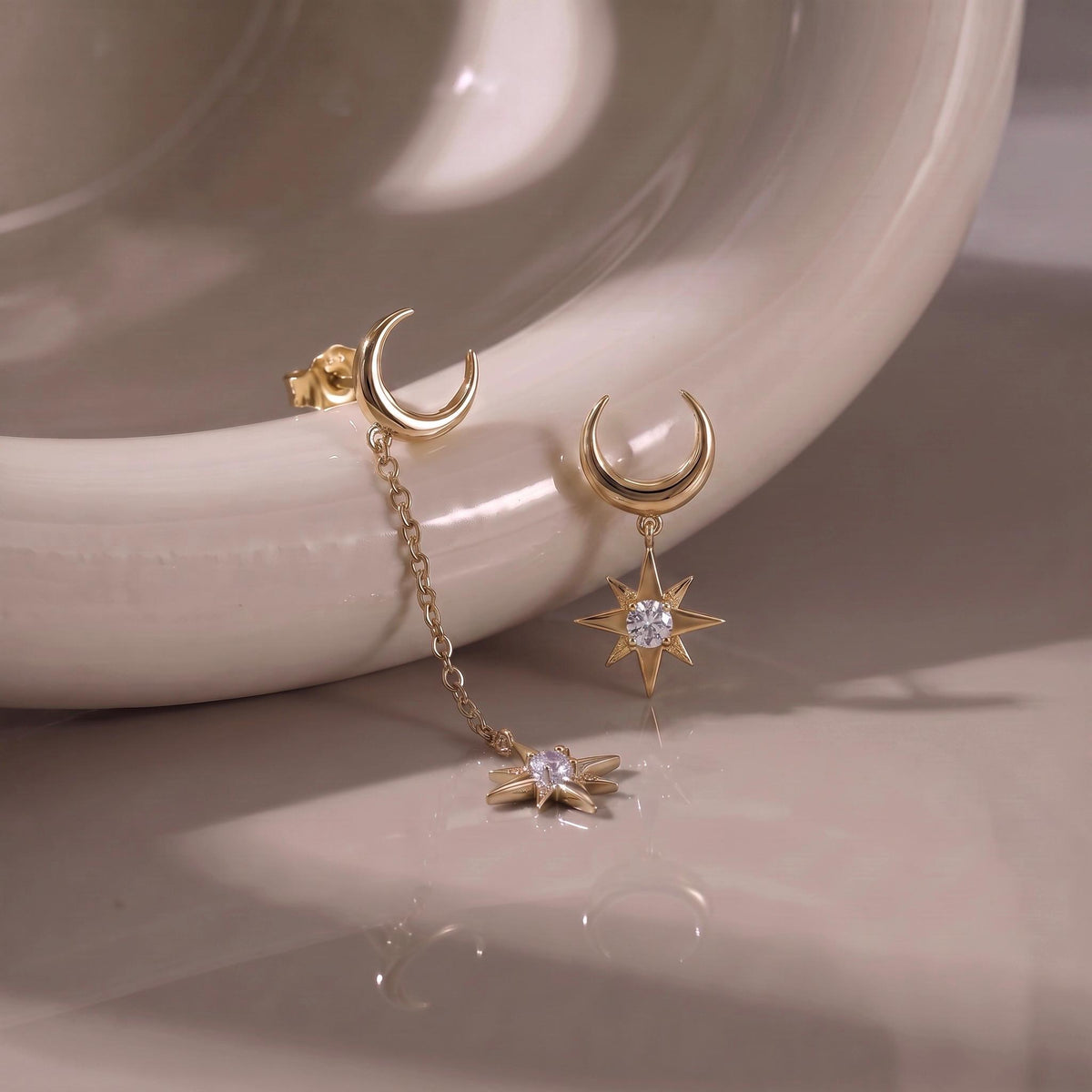 Moon & Star Mismatched Earrings