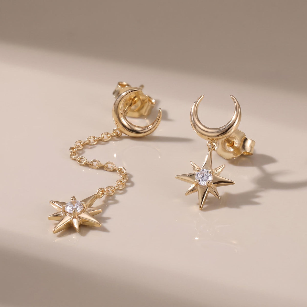 Moon & Star Mismatched Earrings