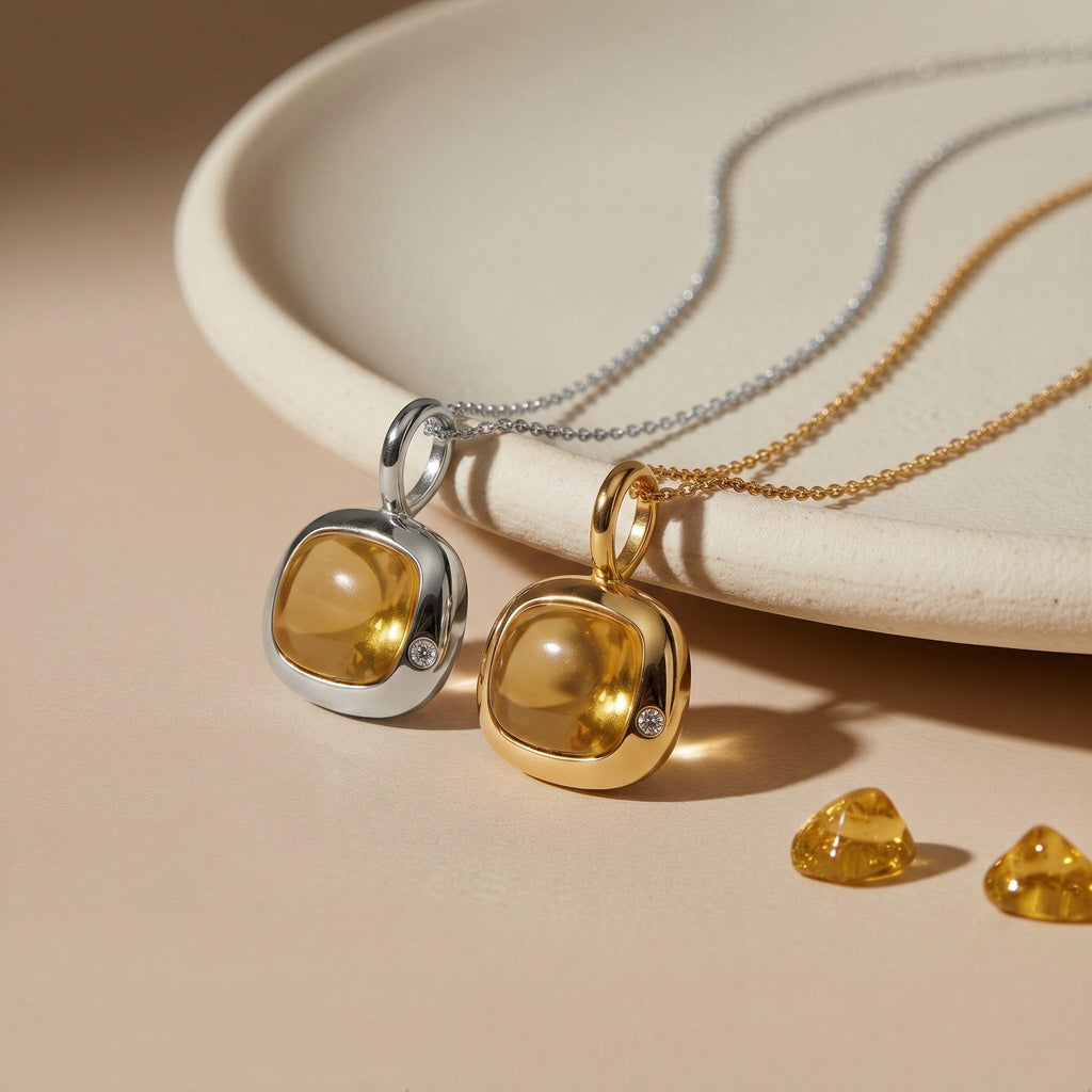 Gemini Birthstone Necklace, Reversible