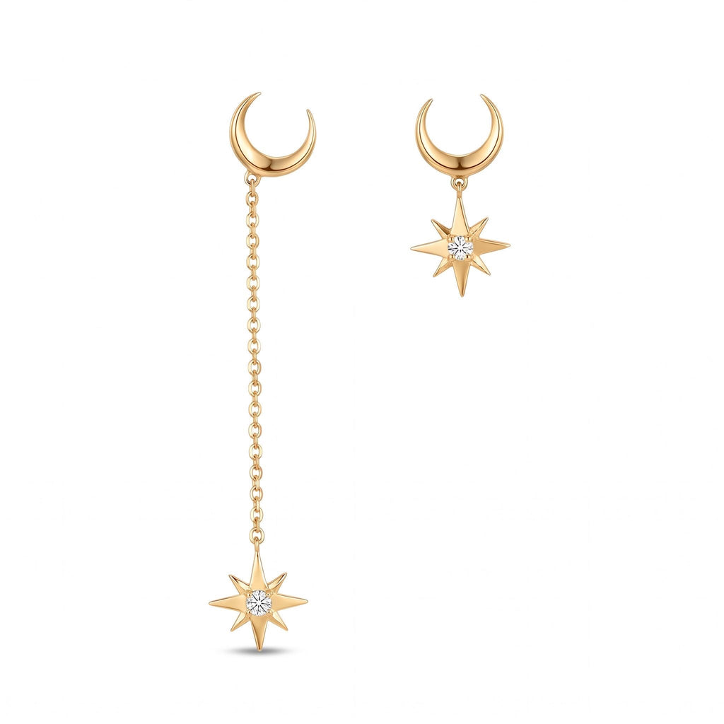 Moon & Star Mismatched Earrings