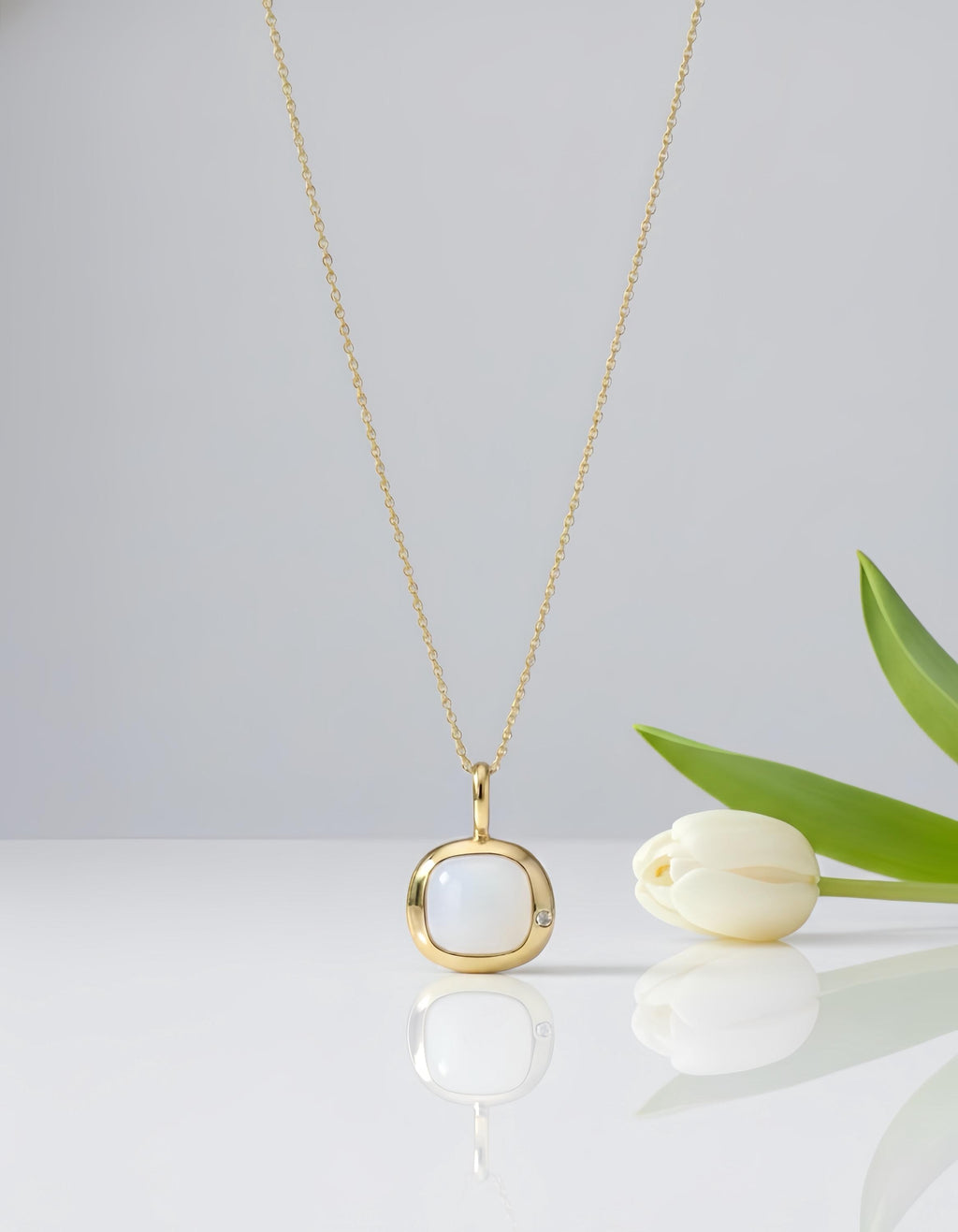 Aquarius Birthstone Necklace, Reversible