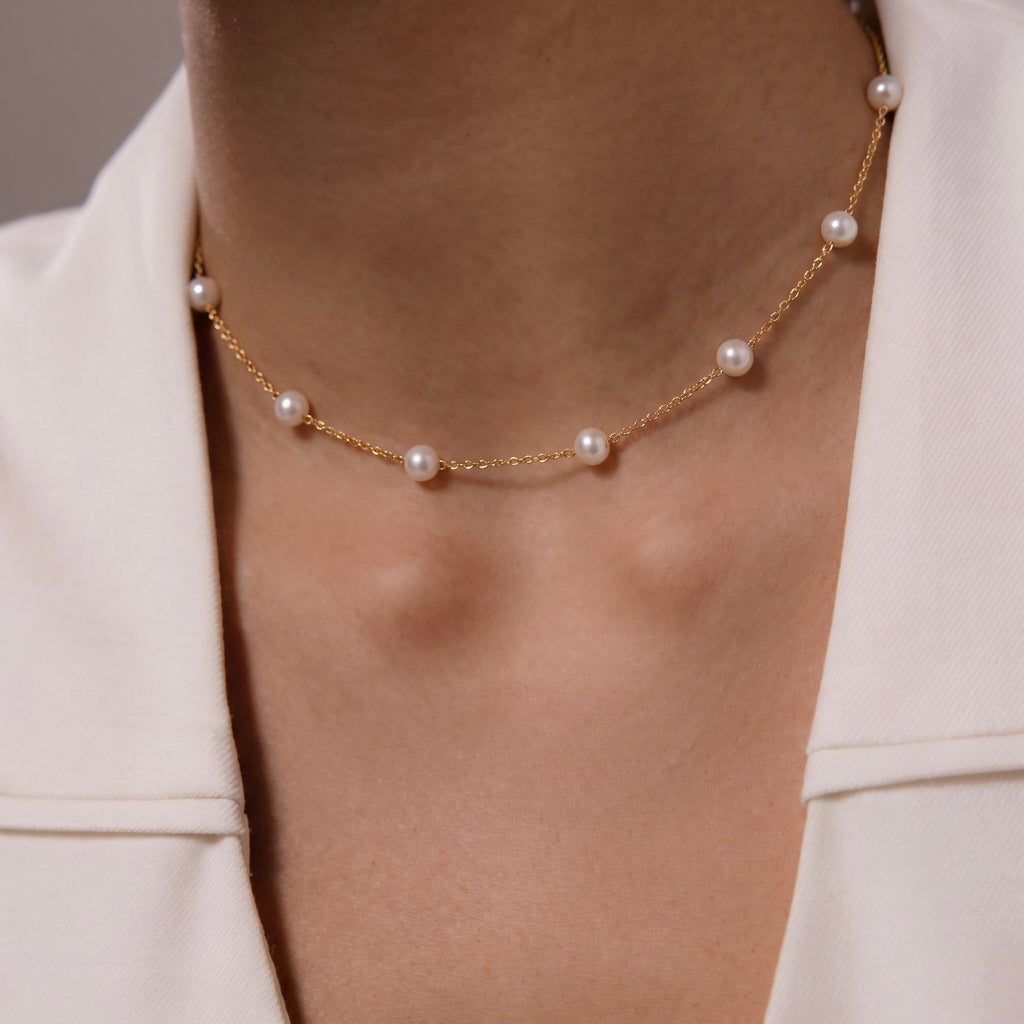 Pearl Station Necklace