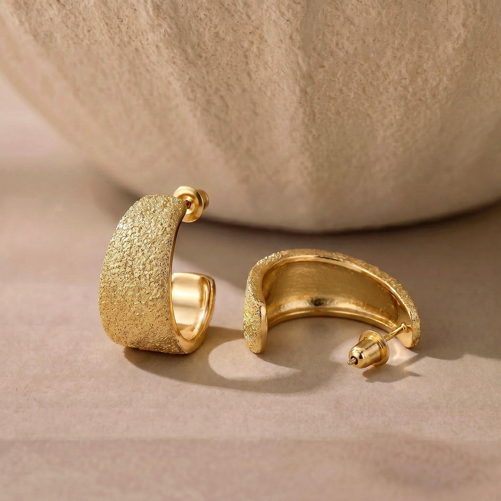 Ceramic Texture Half Hoop Earrings