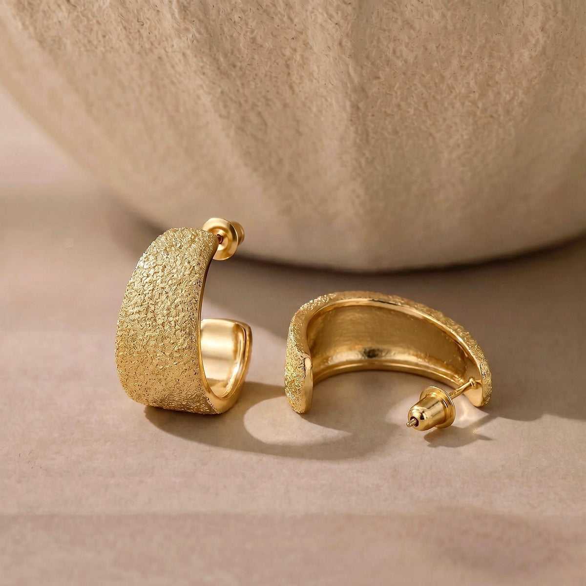 Ceramic Texture Half Hoop Earrings
