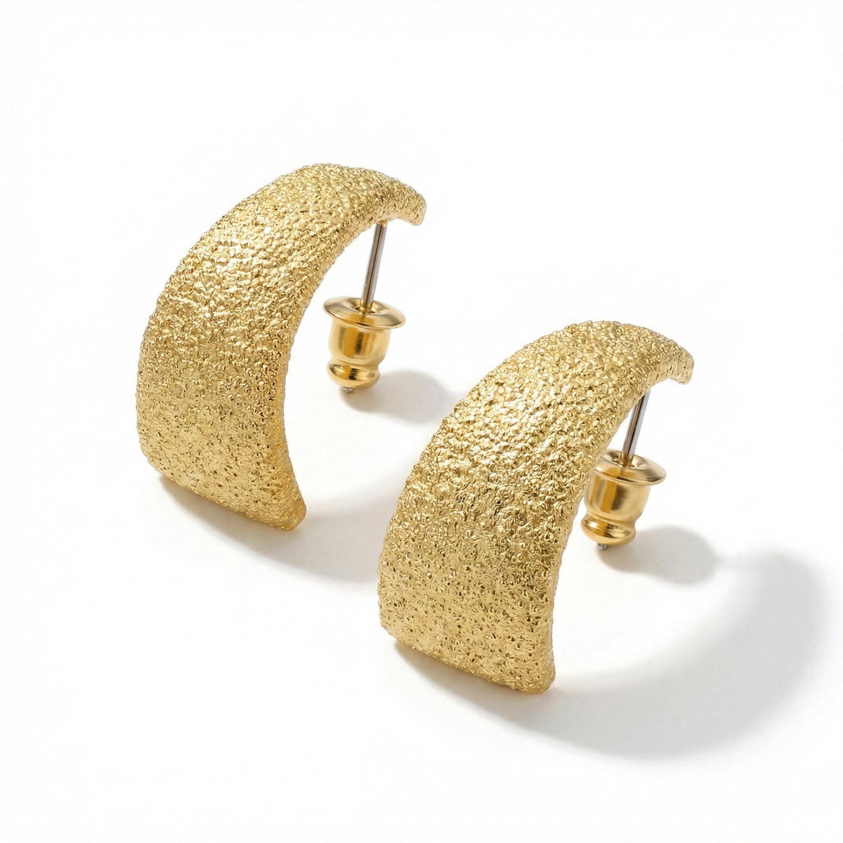 Ceramic Texture Half Hoop Earrings