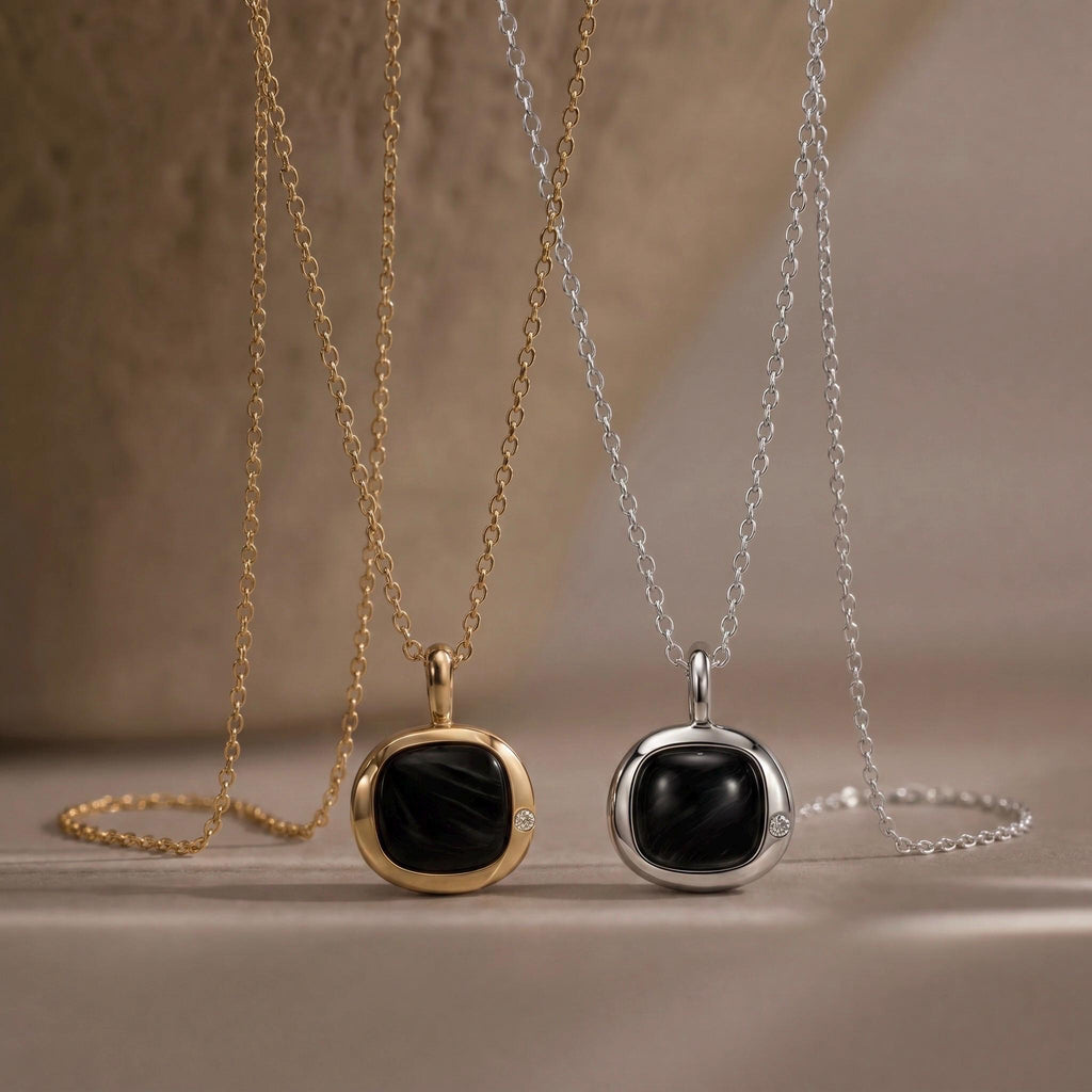 Capricorn Birthstone Necklace, Reversible