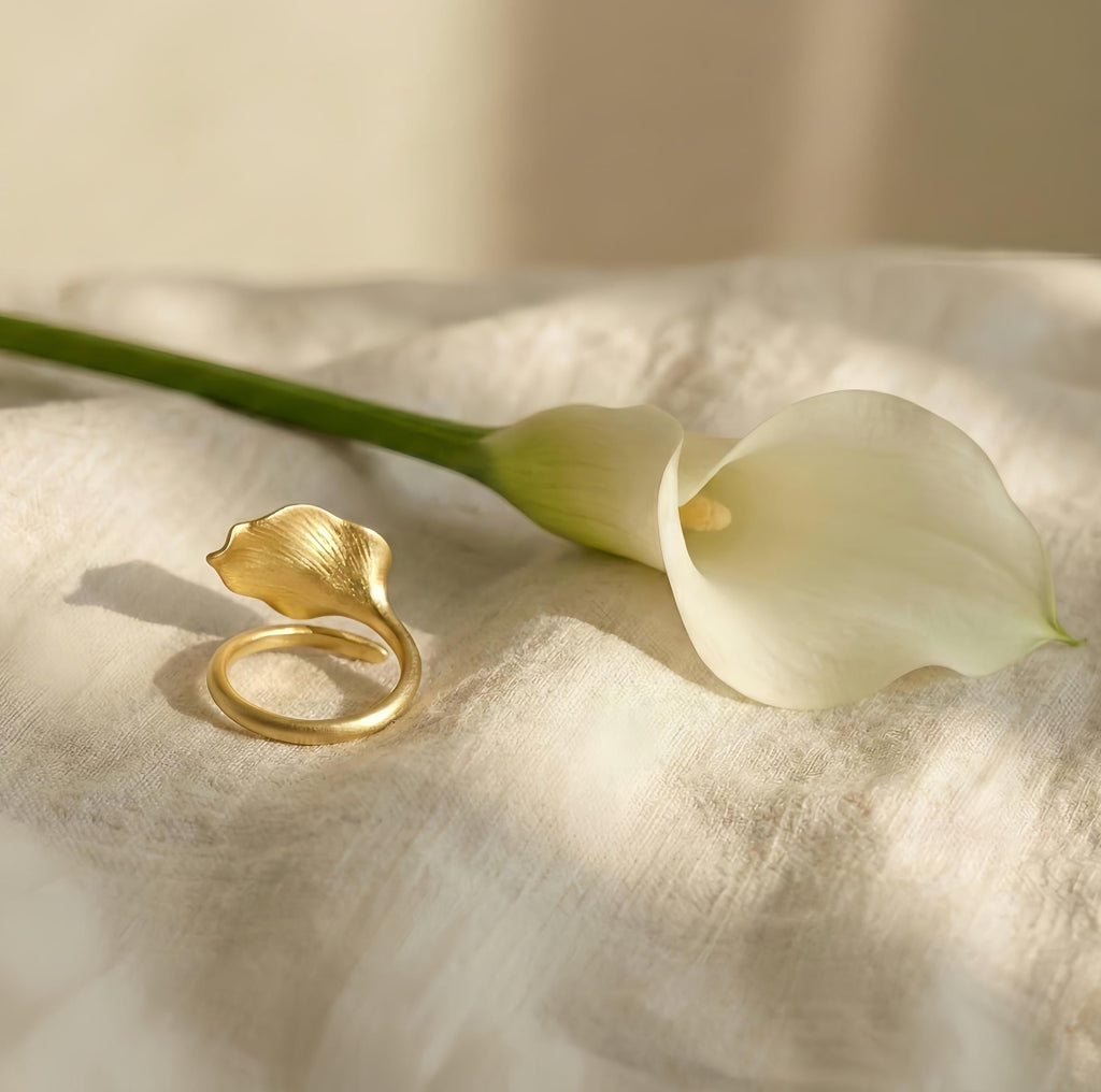 Matte Open Size Calla Lily Ring