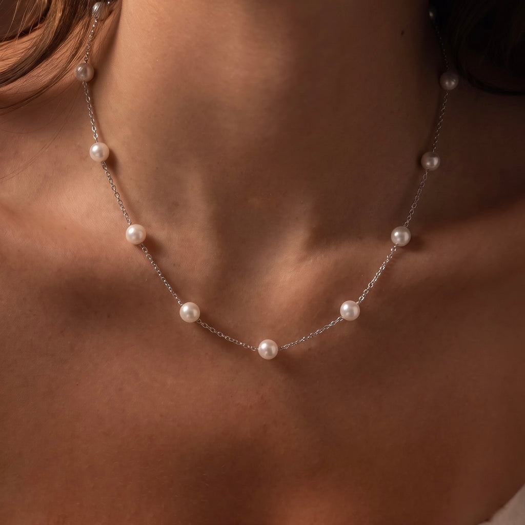 Pearl Station Necklace