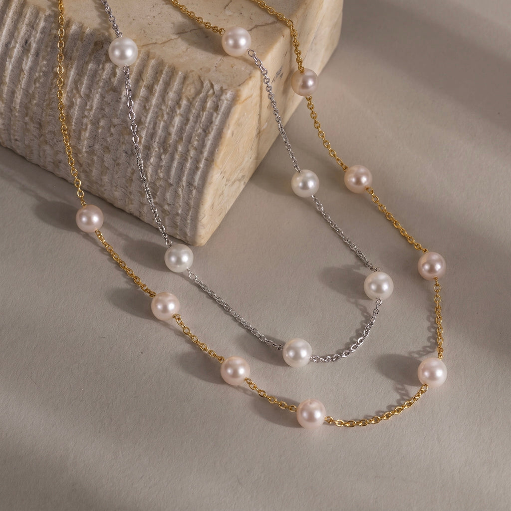 Pearl Station Necklace