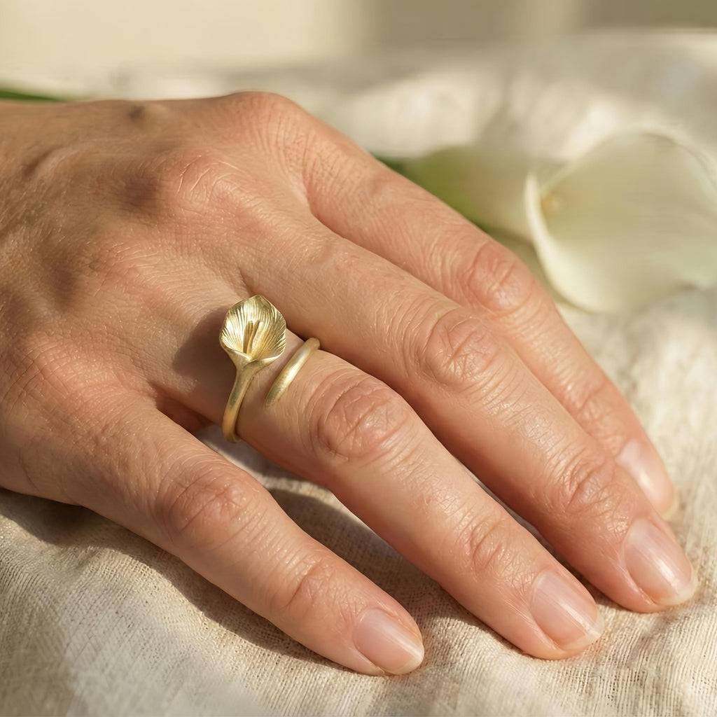Matte Open Size Calla Lily Ring