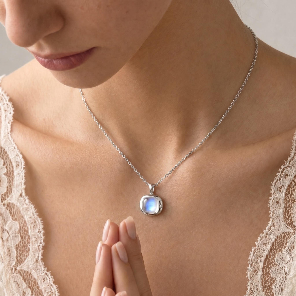 Cancer Birthstone Necklace, Reversible