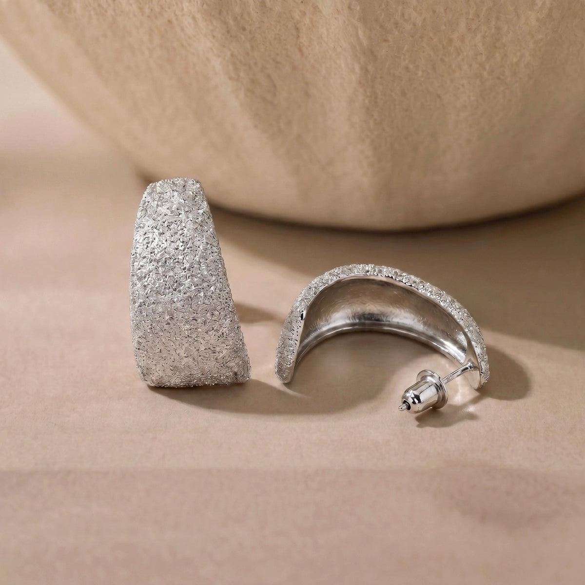 Ceramic Texture Half Hoop Earrings