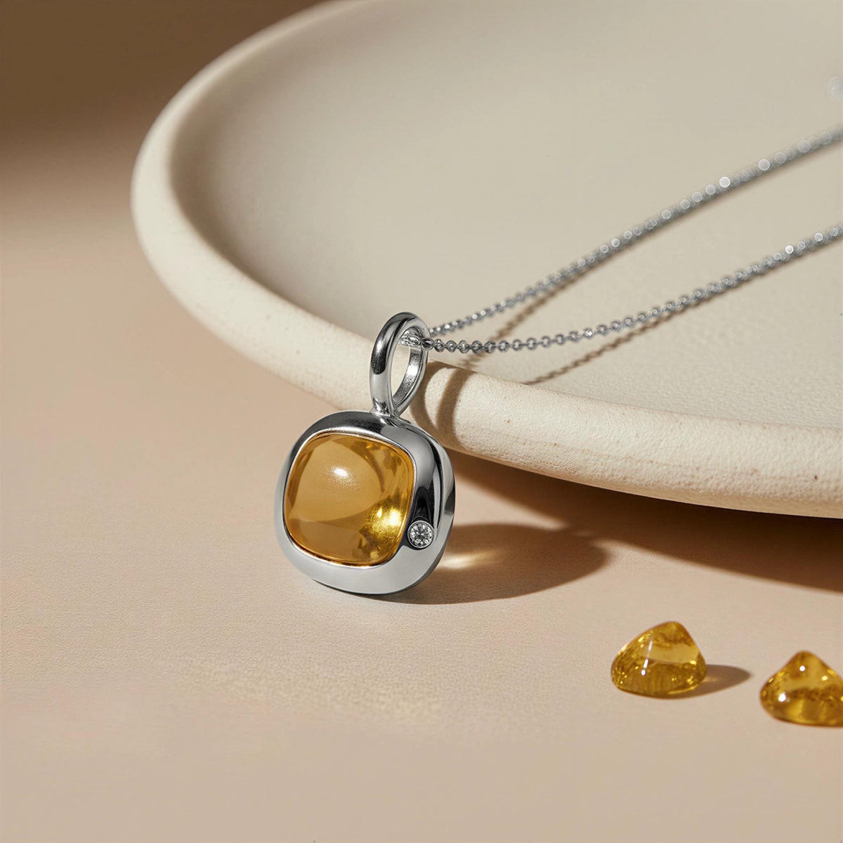 Gemini Birthstone Necklace, Reversible