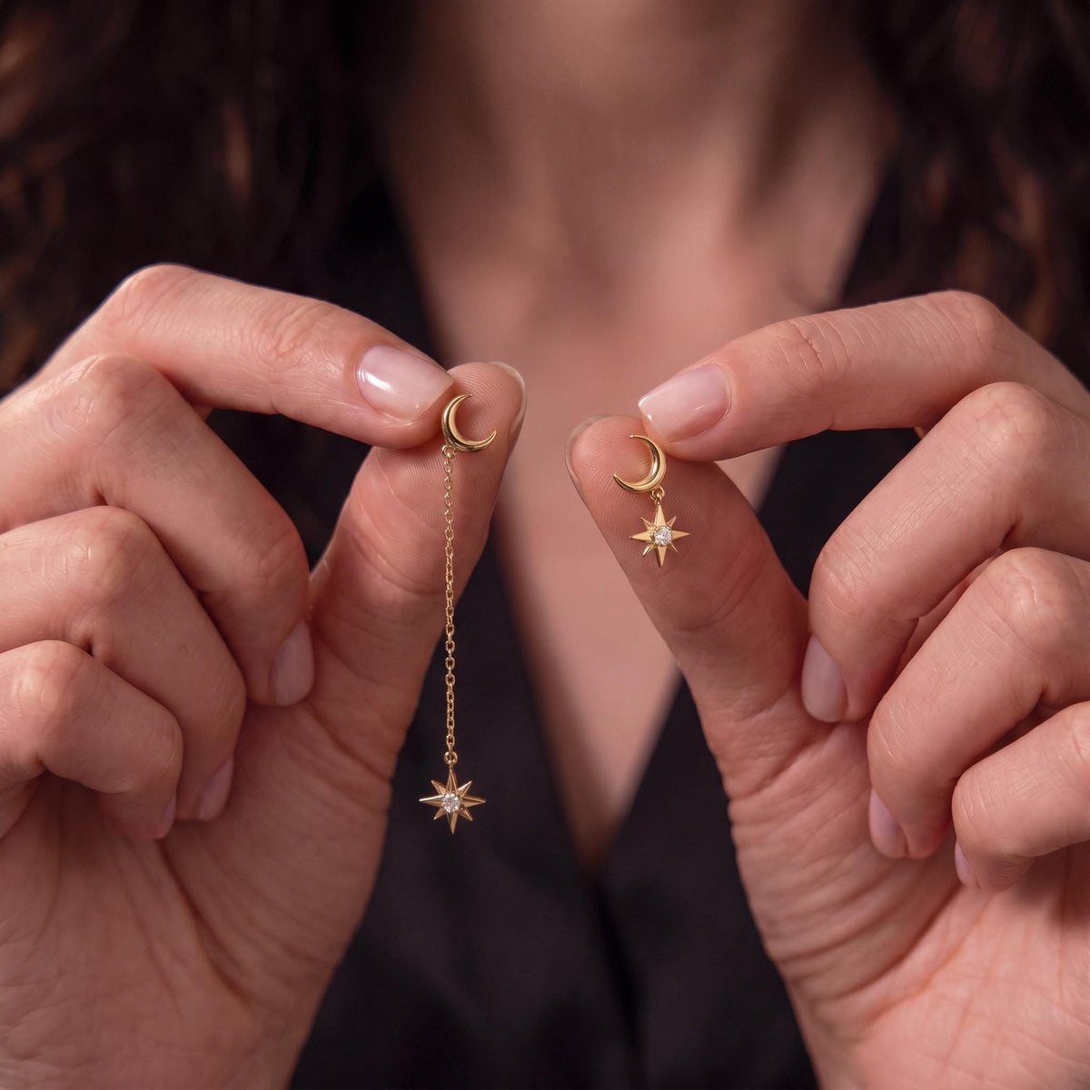 Moon & Star Mismatched Earrings