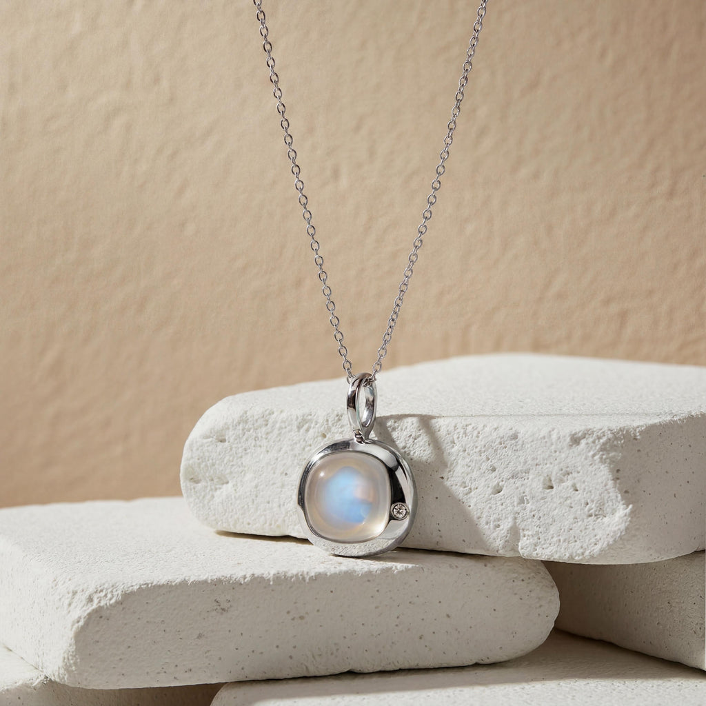 Cancer Birthstone Necklace, Reversible