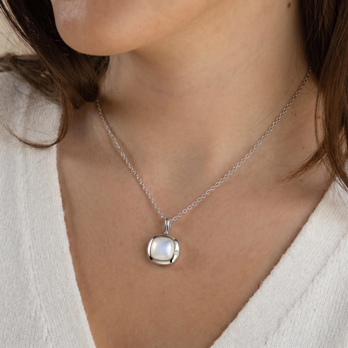 Aquarius Birthstone Necklace, Reversible