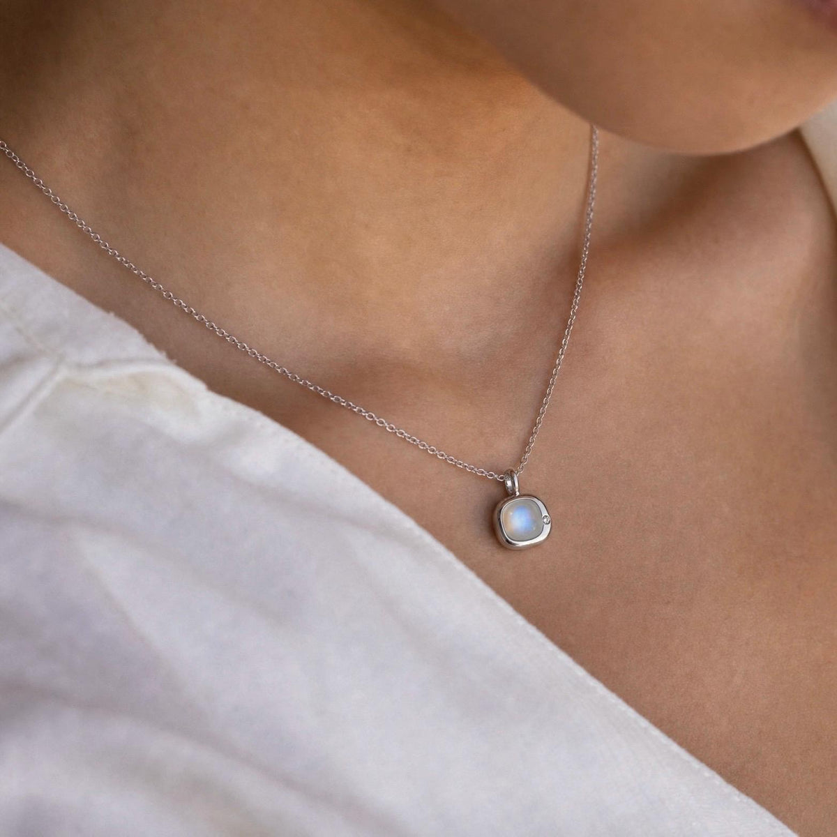 Cancer Birthstone Necklace, Reversible