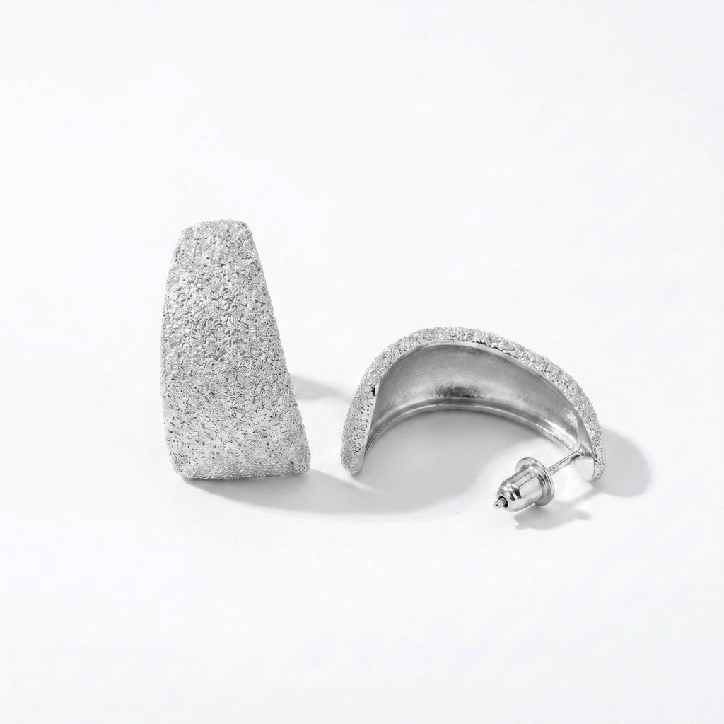 Ceramic Texture Half Hoop Earrings