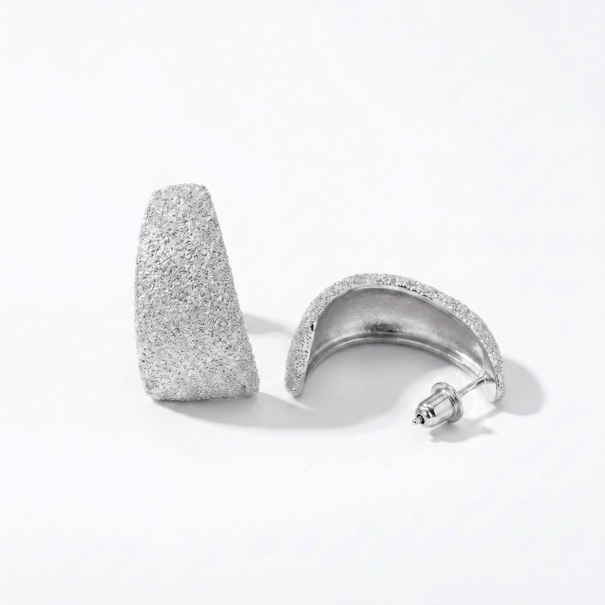 Ceramic Texture Half Hoop Earrings