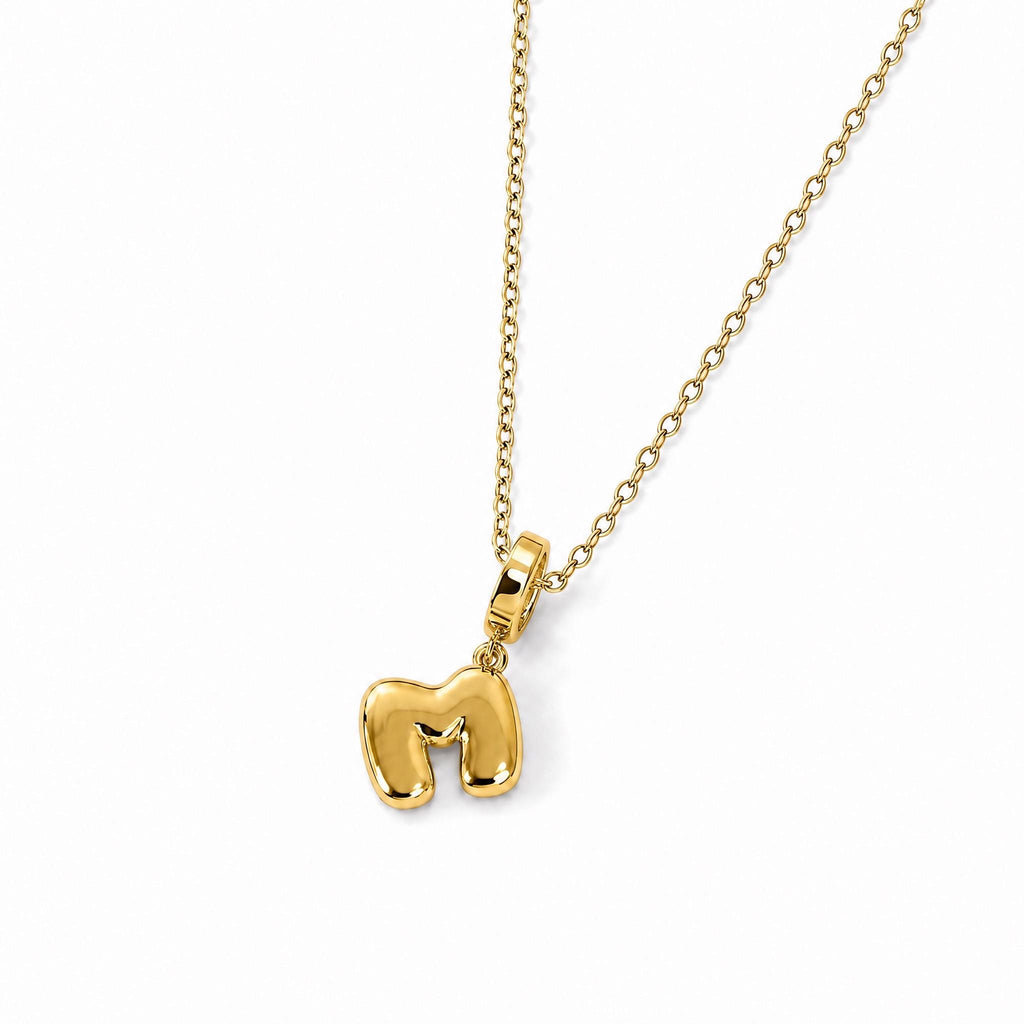 Initial Necklace with Detachable Charm