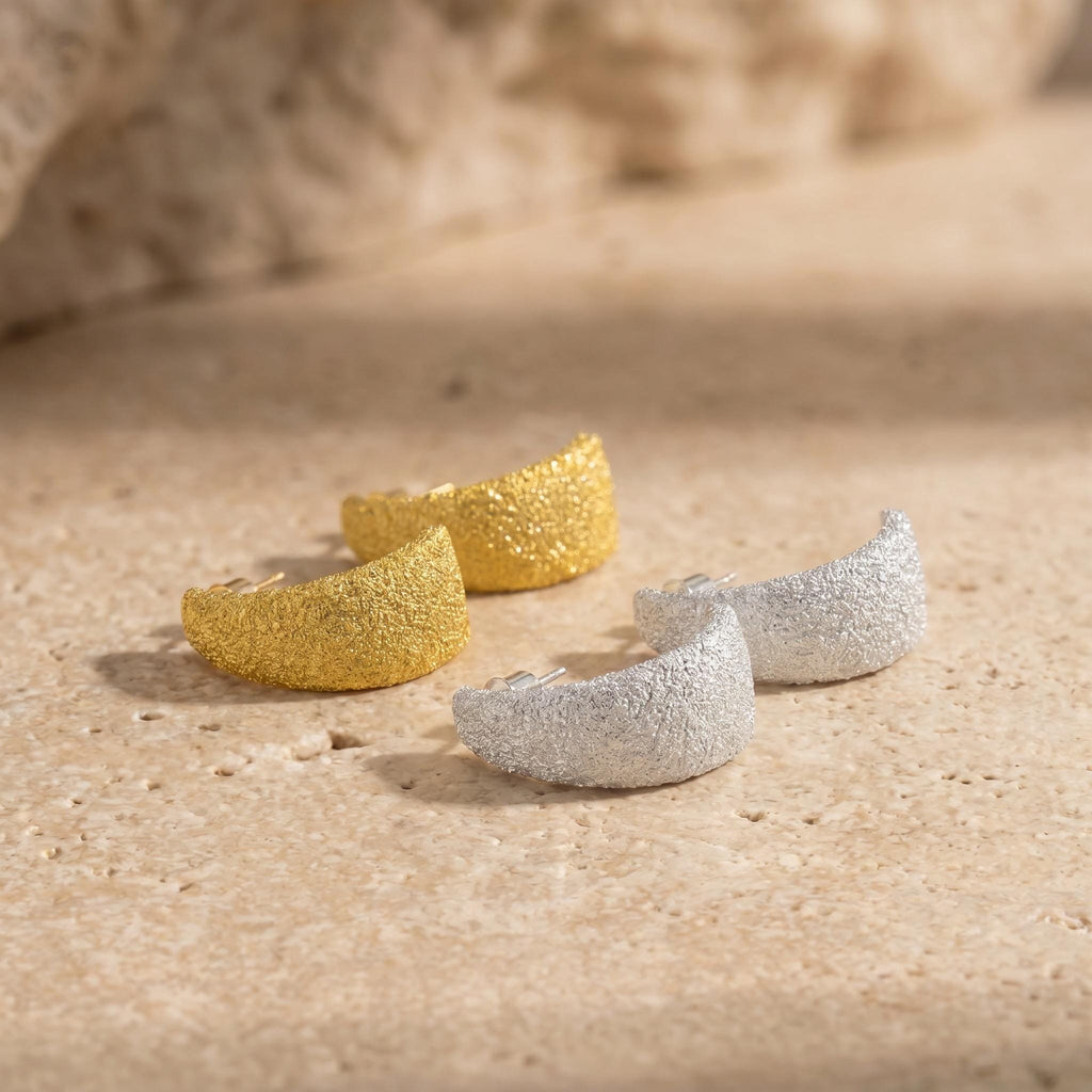 Ceramic Texture Half Hoop Earrings