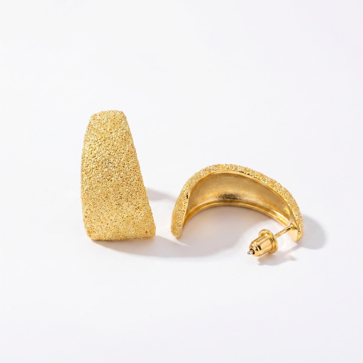 Ceramic Texture Half Hoop Earrings
