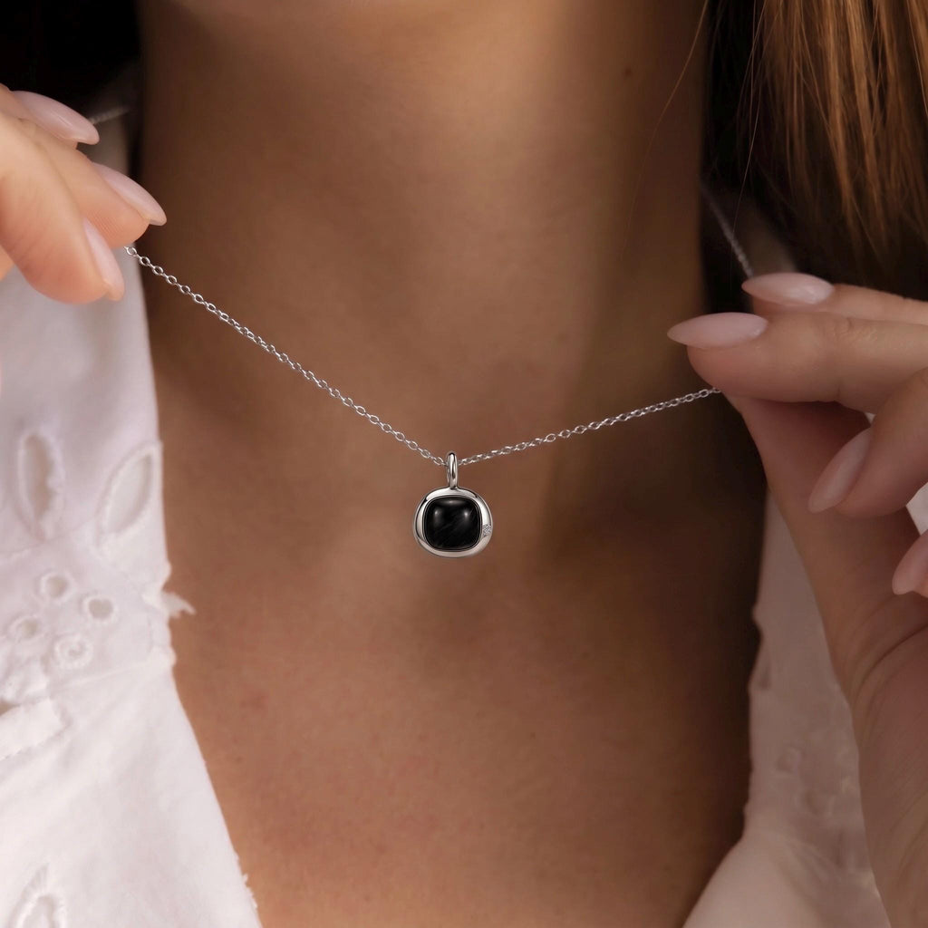 Capricorn Birthstone Necklace, Reversible
