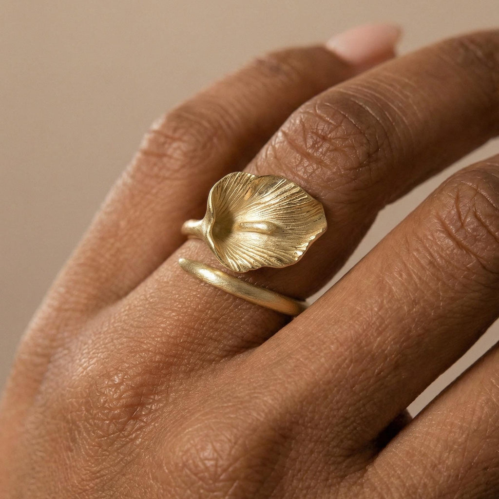 Matte Open Size Calla Lily Ring