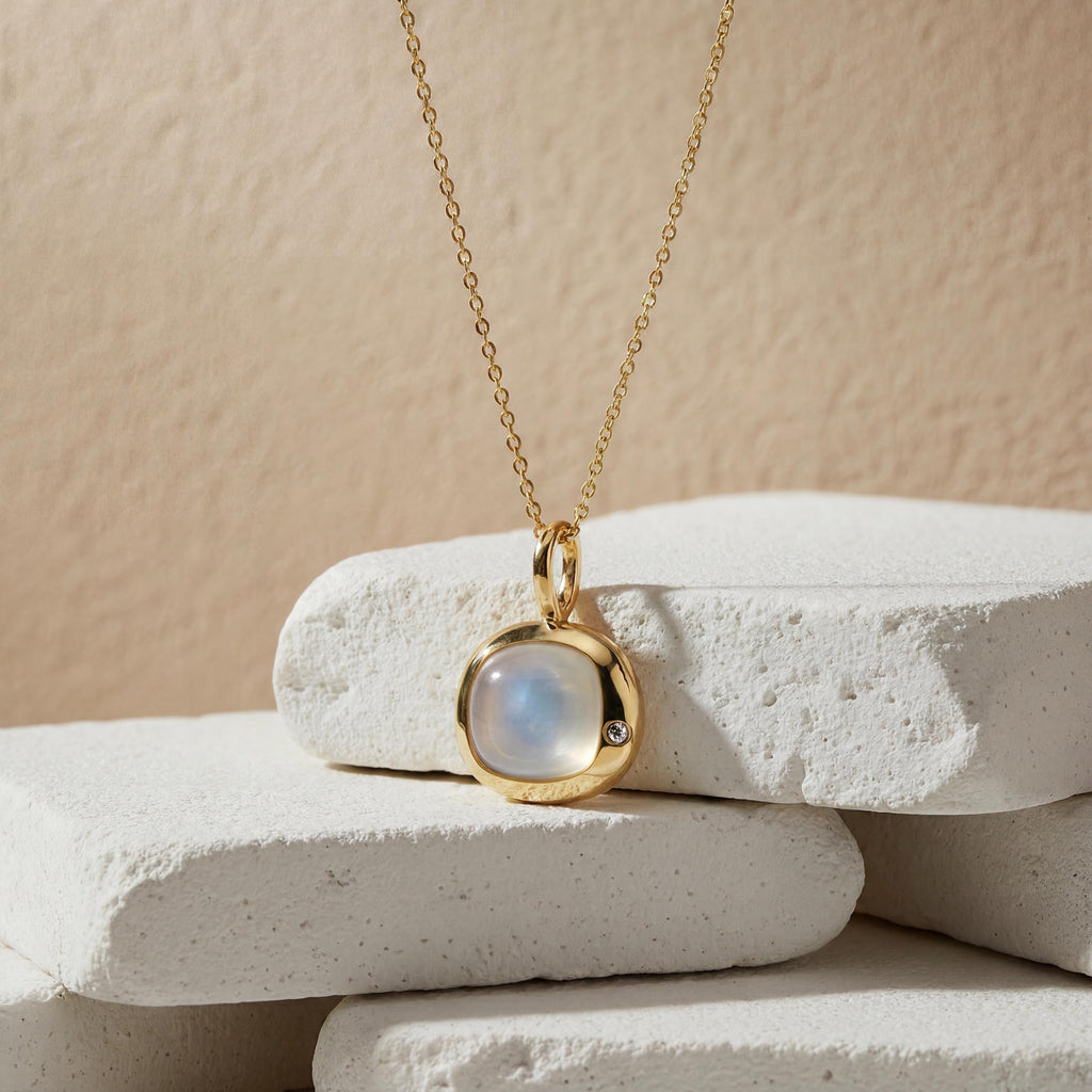 Cancer Birthstone Necklace, Reversible