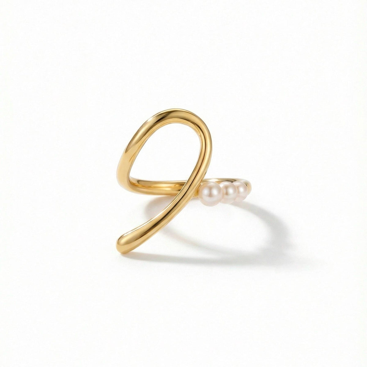 Heart Puzzle Ring Set for Couples, Matching Rings for Two, Moissanite Pearl Design, Adjustable Open Band, 18K Gold Vermeil, Gift for Her