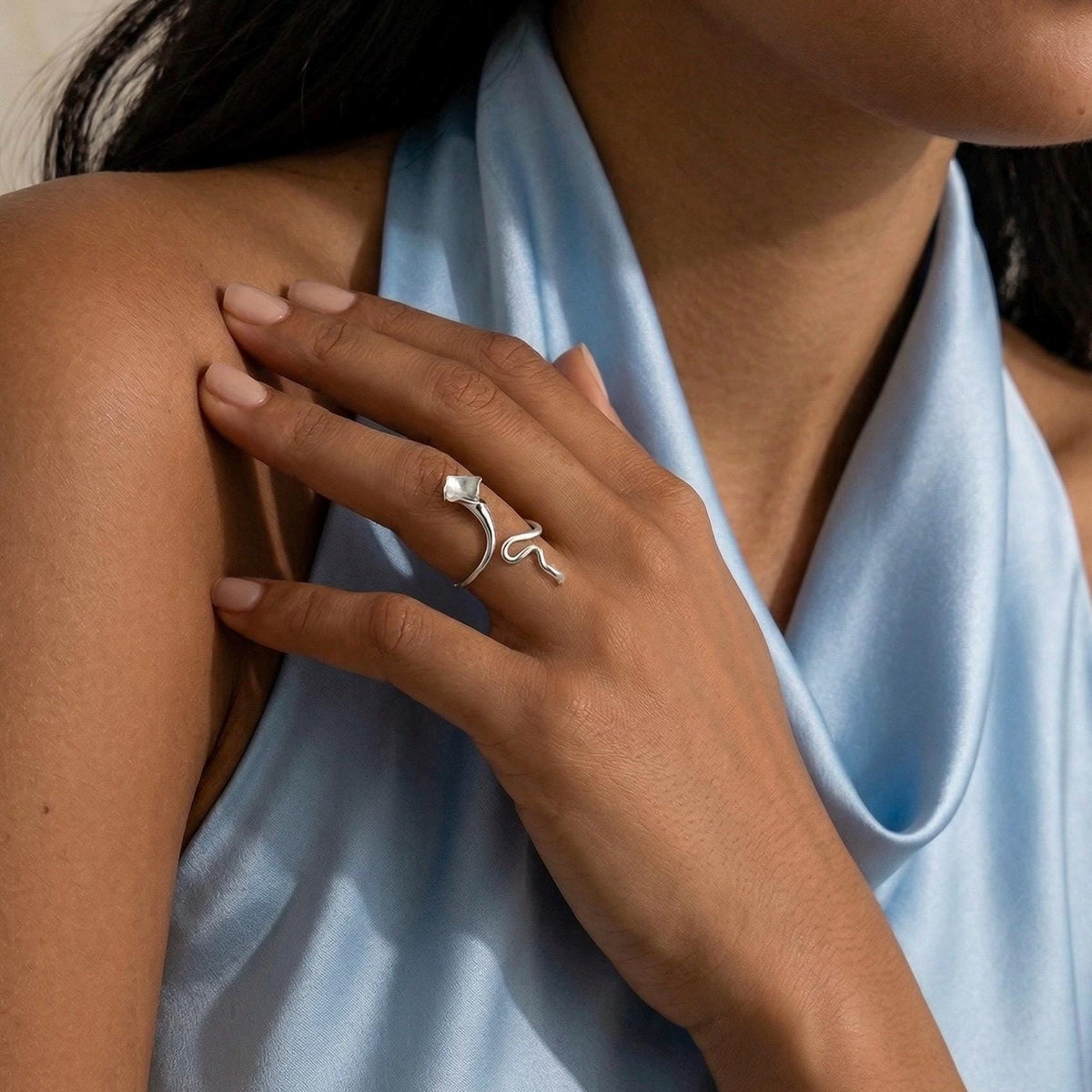 Calla Lily Ring, 18K Gold Vermeil or 925 Sterling Silver, Adjustable Open Band, Botanical Floral Design, Gift for Her