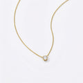 Moissanite Solitaire Necklace, 14K Gold Vermeil Bezel Set Pendant, Diamond Alternative, Dainty Everyday Necklace, Gift for Her